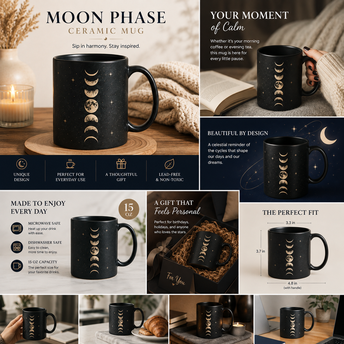 Moon Phase Ceramic Mug