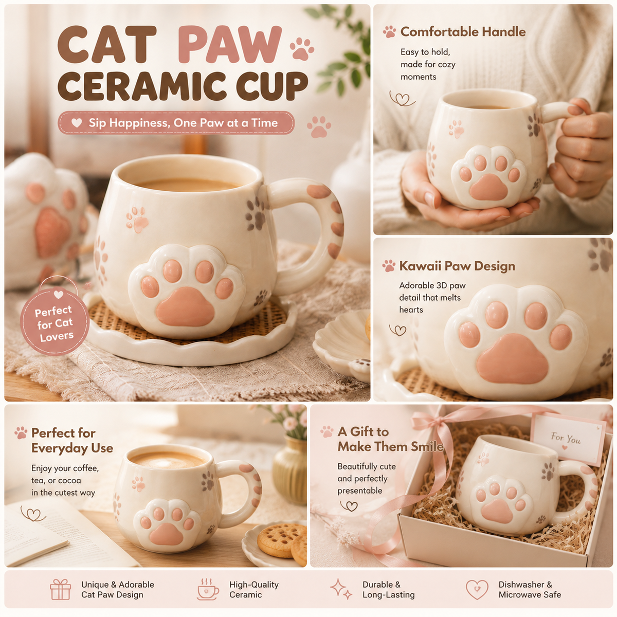 Cat Paw Ceramic Cup