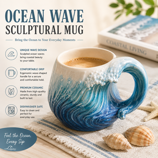 Ocean Wave Sculptural Mug