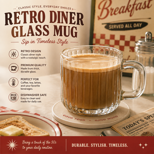 Retro Diner Glass Mug