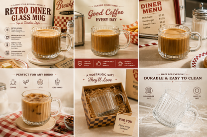 Retro Diner Glass Mug